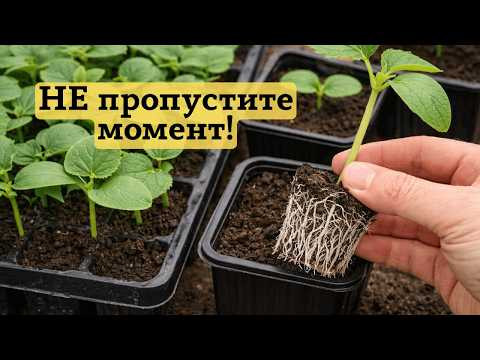 Рассаду огурцов больше нельзя держать в кассете! Выращиваем крепкую рассаду. Рассаду огурцов больше нельзя держать в кассете! Выращиваем крепкую рассаду.