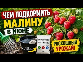 Вот так подкармливаем малину в июне и собираем ягоды вёдрами!